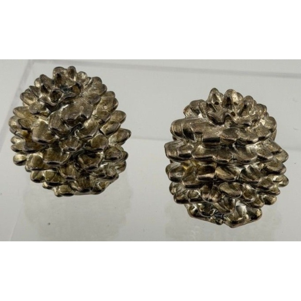 Vintage Godinger Pine Cone Shakers Thanksgiving Christmas Decor 2"